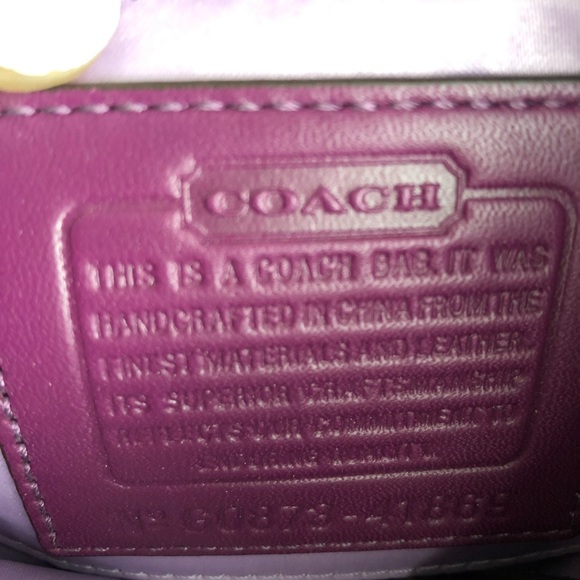 Purple Cranberry Coach Patent Leather Mini Bag - Picture 8 of 16